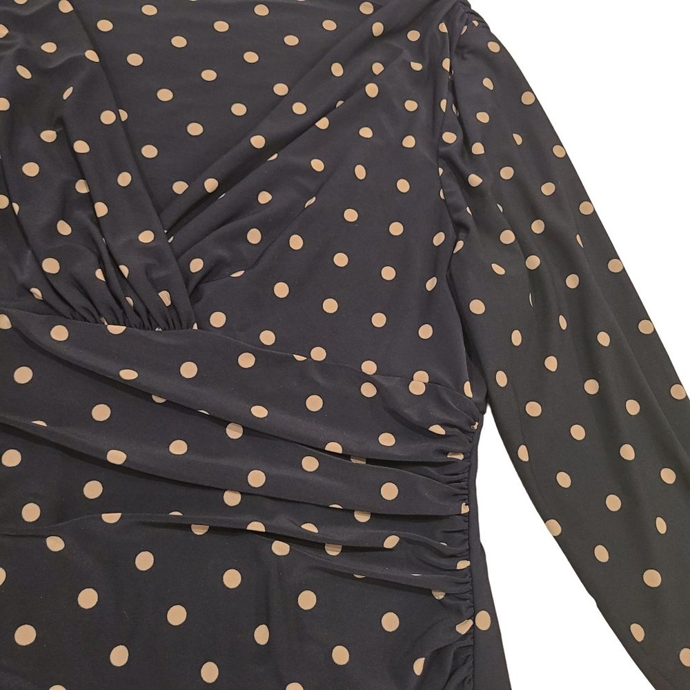 Lauren Ralph Lauren Polka Dot Faux Wrap Womens Size 16P - Picture 5 of 9